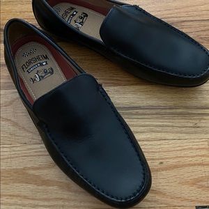 Black genuine leather loafers
